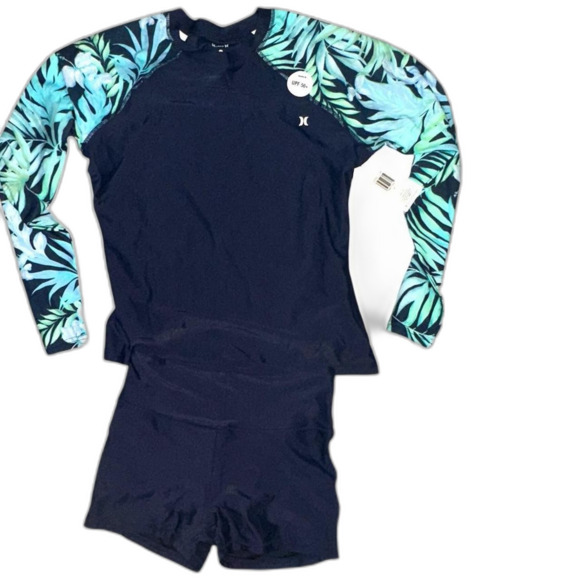 Hurley Women's Blue and Navy Rashguard Set - Picture 1 of 1